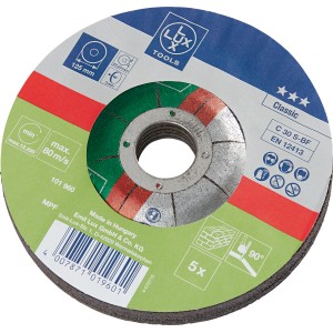 LUX Trennscheibe Classic Stein, Ø 125 mm, 5er-Pack. Zubehör für Winkelschleifer.