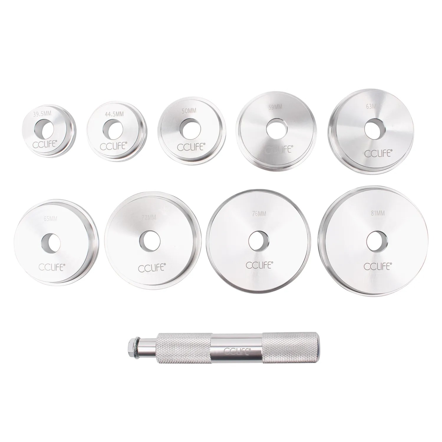 CCLIFE Aluminium-Druckstücksatz, 10-teilig für Werkstattpressen. Druckstücke in verschiedenen Größen.