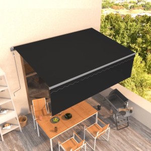 vidaXL Markise Automatisch Einziehbar mit Volant 4x3 m Anthrazit 3069429