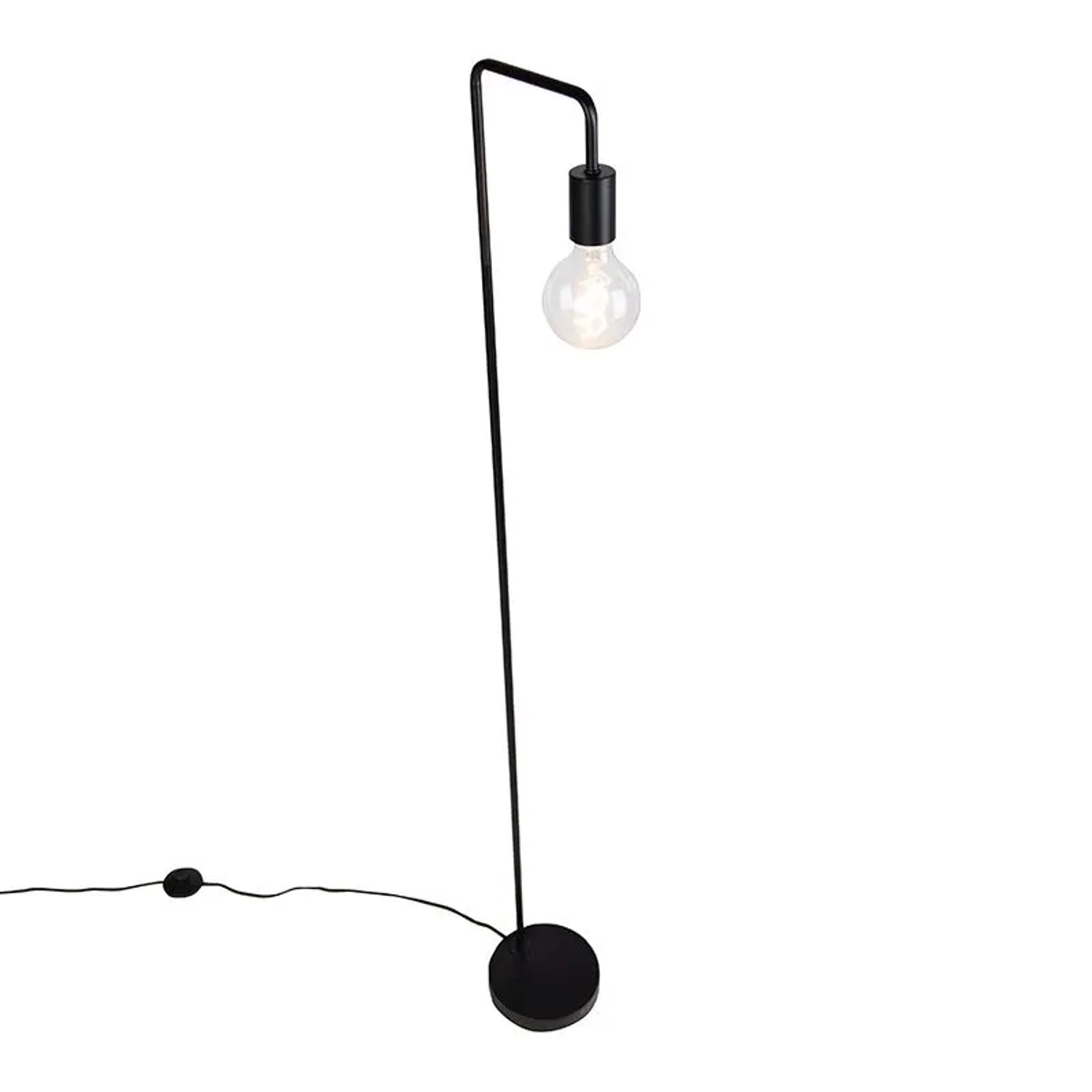 Moderne, schwarze Stehleuchte Facil, 145cm hoch, für Innenräume.