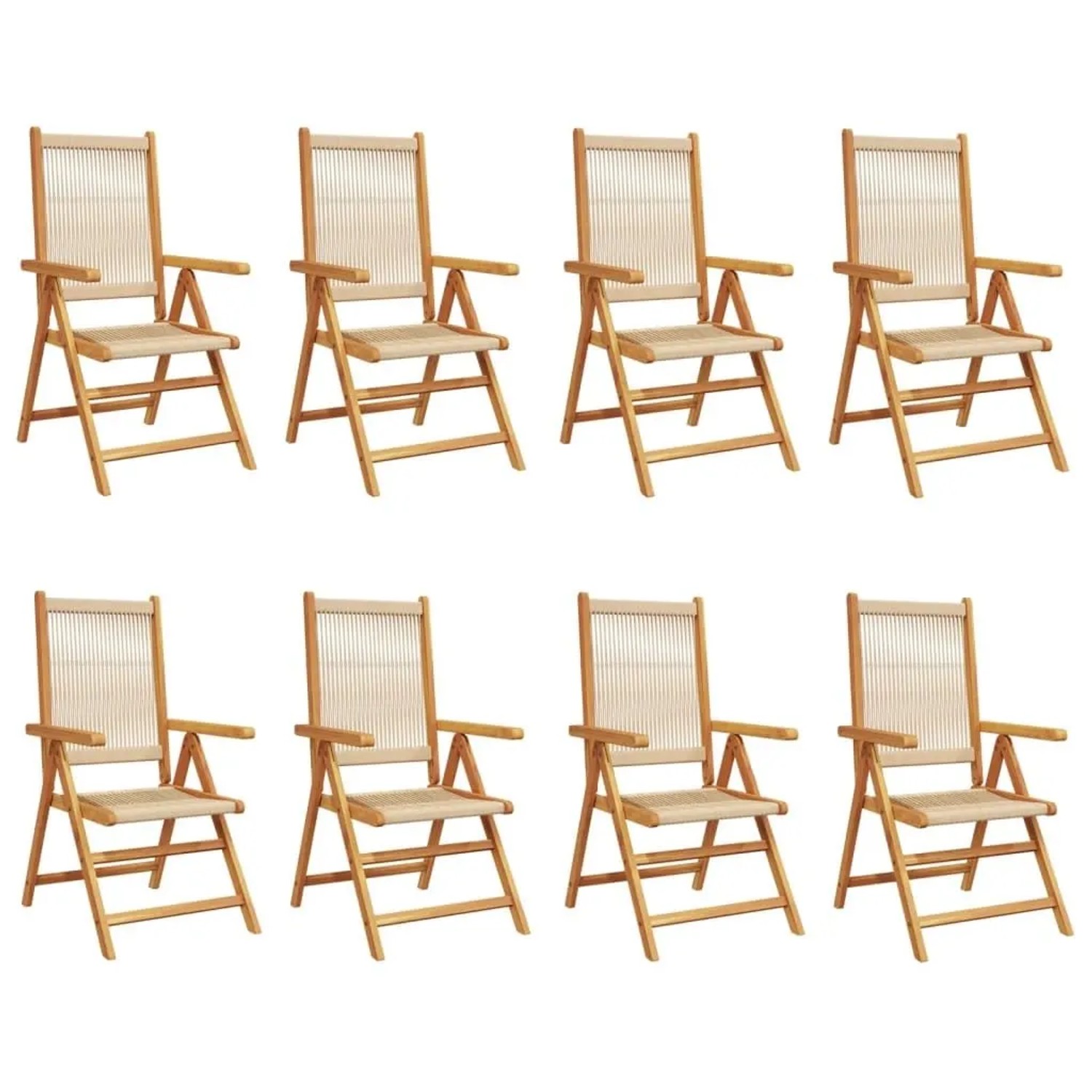 vidaXL Gartenstuhl Verstellbar 8 Stk Beige Massivholz Akazie 3214537 günstig online kaufen