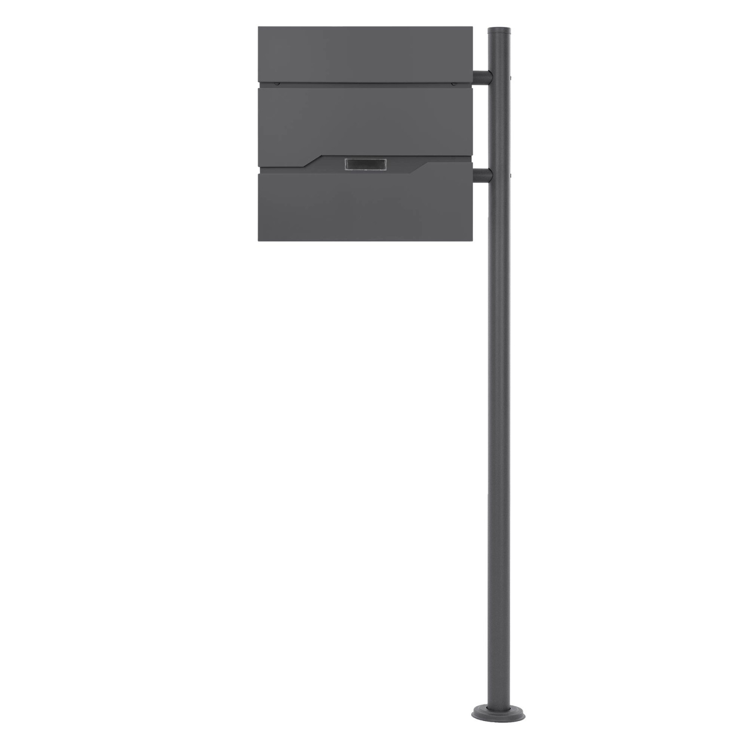 ML-Design Standbriefkasten Anthrazit mit Zeitungsfach mit Standfuß Anthrazit