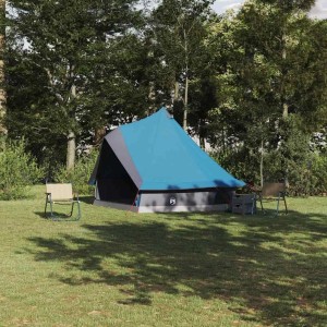 vidaXL Familien-Tipi-Zelt mit Dach Blau und Grau 400 x 346 x 250 cm 42000979