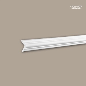 Weiße PROFHOME Eckleiste (50m Set) für Paneele, Detailansicht.
