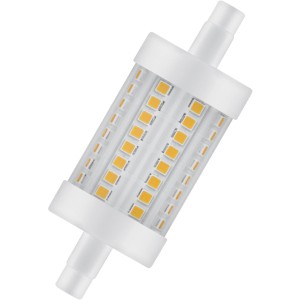 Osram LED R7S Leuchtmittel in Röhrenform, 6,5 W, warmweißes Licht. Kompakte Bauform, ideal für Wohnräume.
