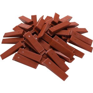 Medial Spannkeile für Fliesen-Nivelliersystem, 100 Stück, braun.