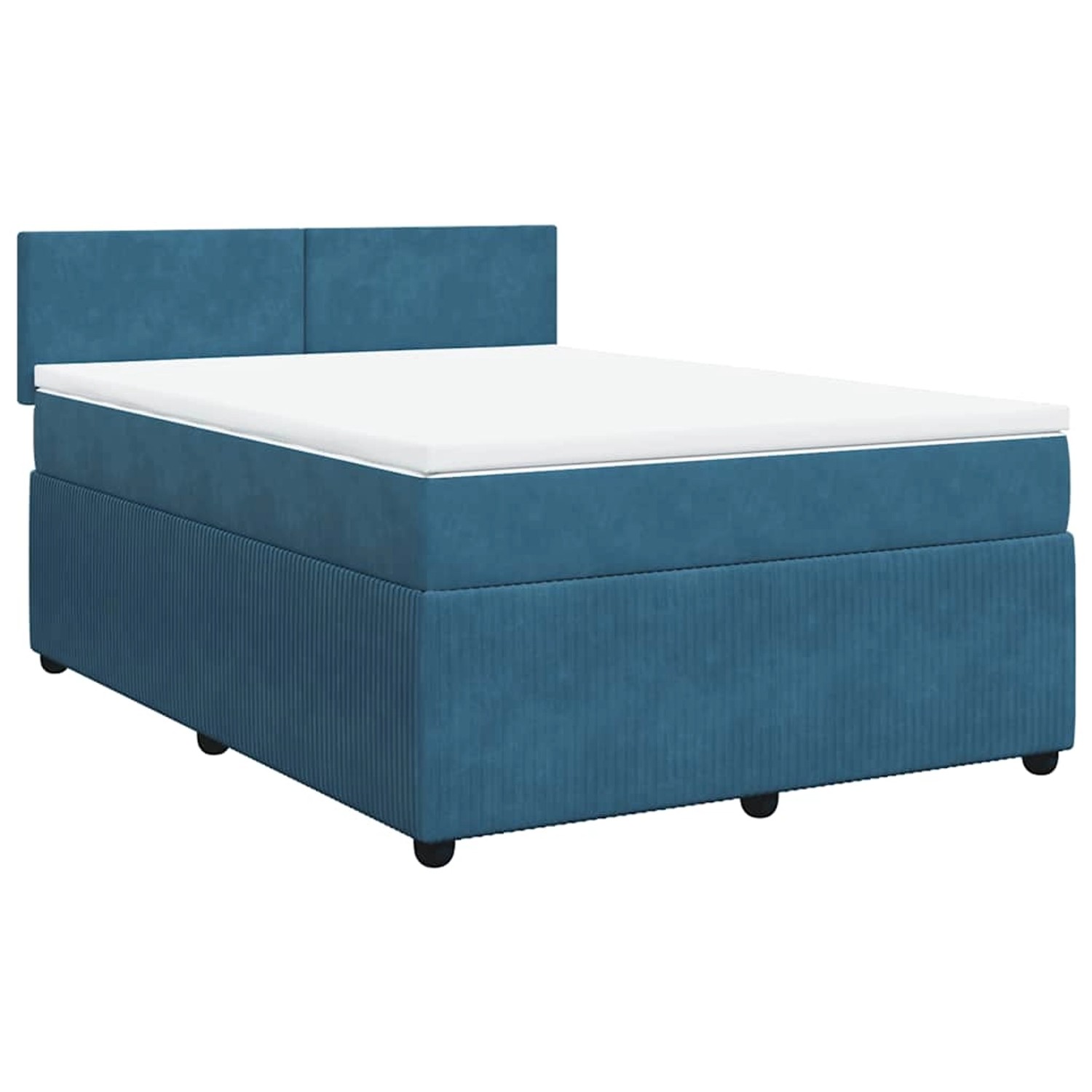 vidaXL Boxspringbett mit Matratze Blau 140x190 cm Samt 3287732 günstig online kaufen