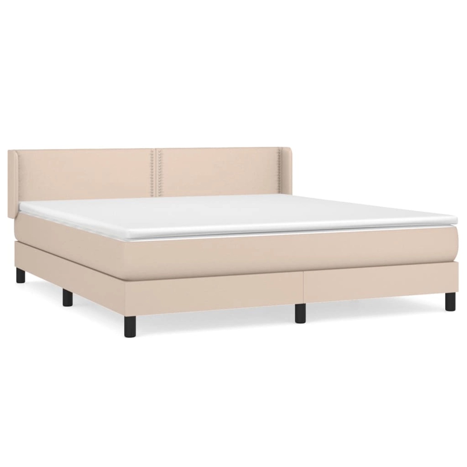 vidaXL Boxspringbett mit Matratze Cappuccino-Braun 180x200 cm Kunstleder 31 günstig online kaufen