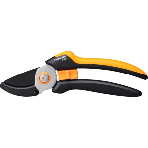 Fiskars Amboss-Gartenschere P361 Solid, orange-schwarz, für trockene Äste bis 20mm Durchmesser.