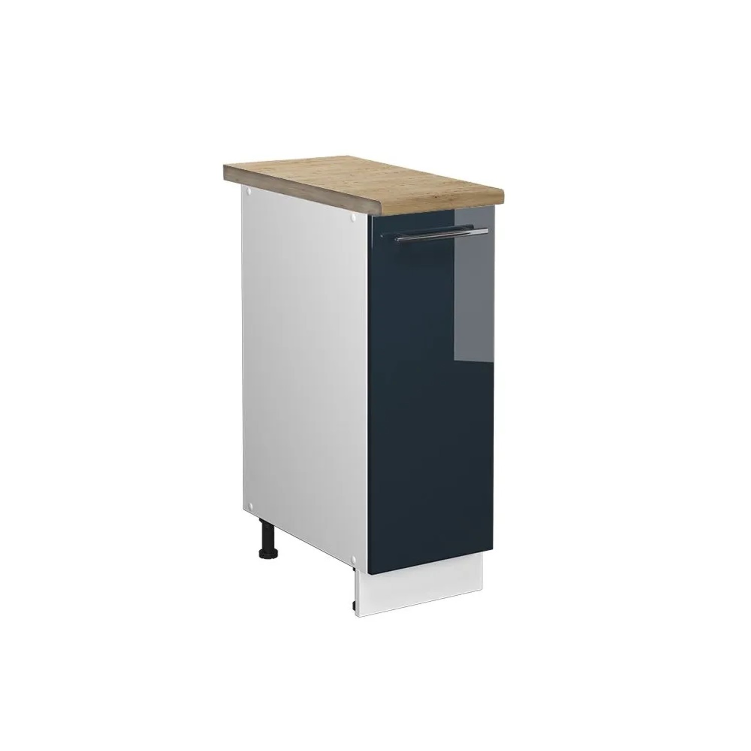 Vicco Apothekerschrank Fame-Line DunkelBlau Hochglanz Weiß 30 cm AP Eiche