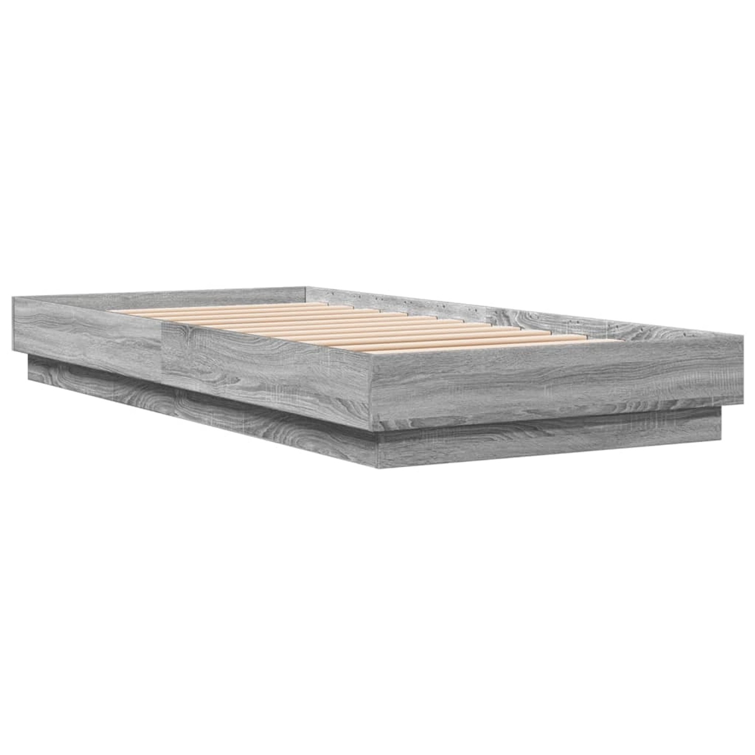 vidaXL Bettgestell LED Grau Sonoma-Eiche 100x200 cm 839509 günstig online kaufen