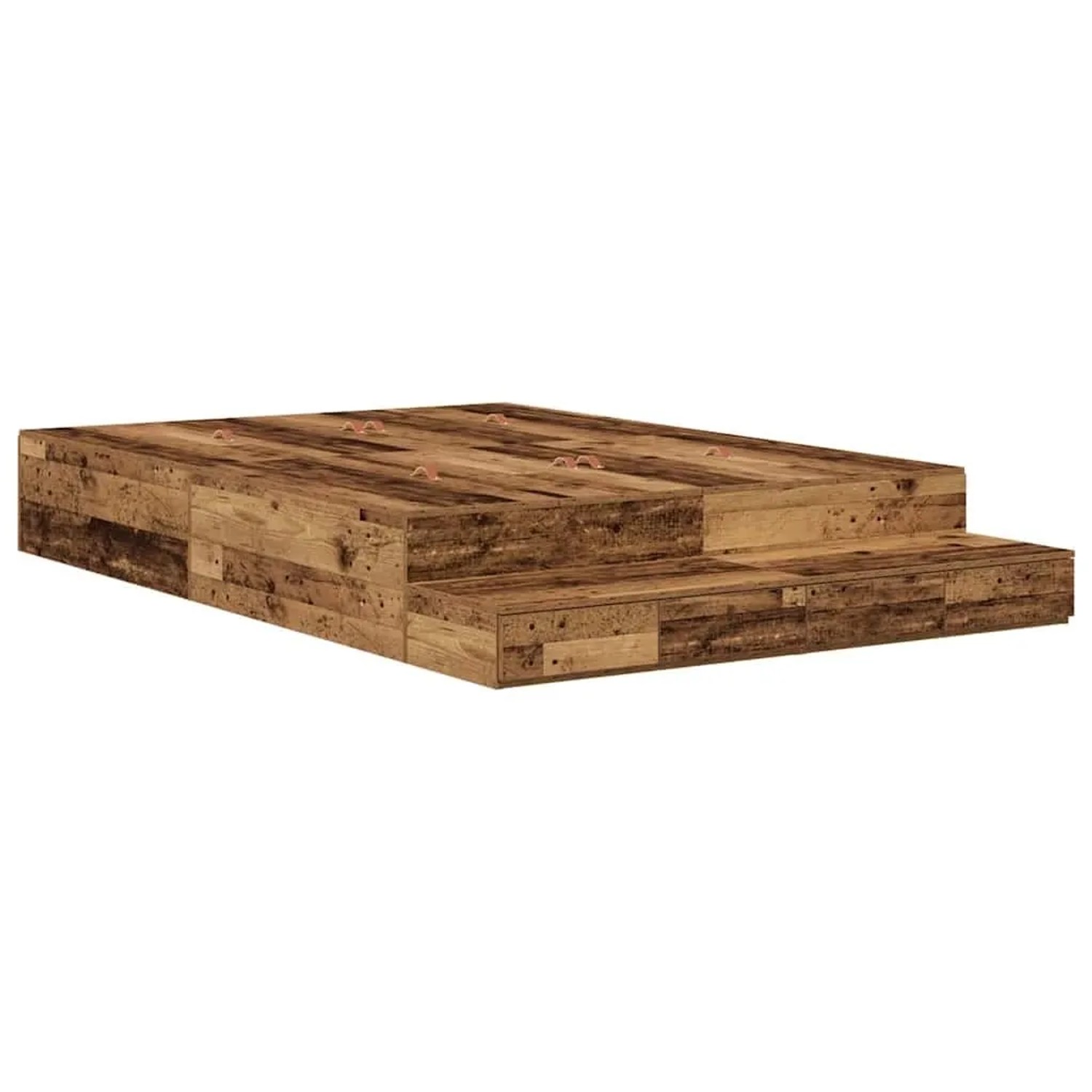 vidaXL Stauraumbett Altholz 135 cm Holzwerkstoff 3335707 günstig online kaufen