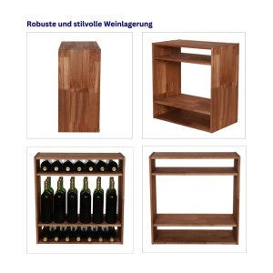 PROREGAL Weinregal Vincellar Modul aus Kiefernholz, geölt, für 32 Flaschen.