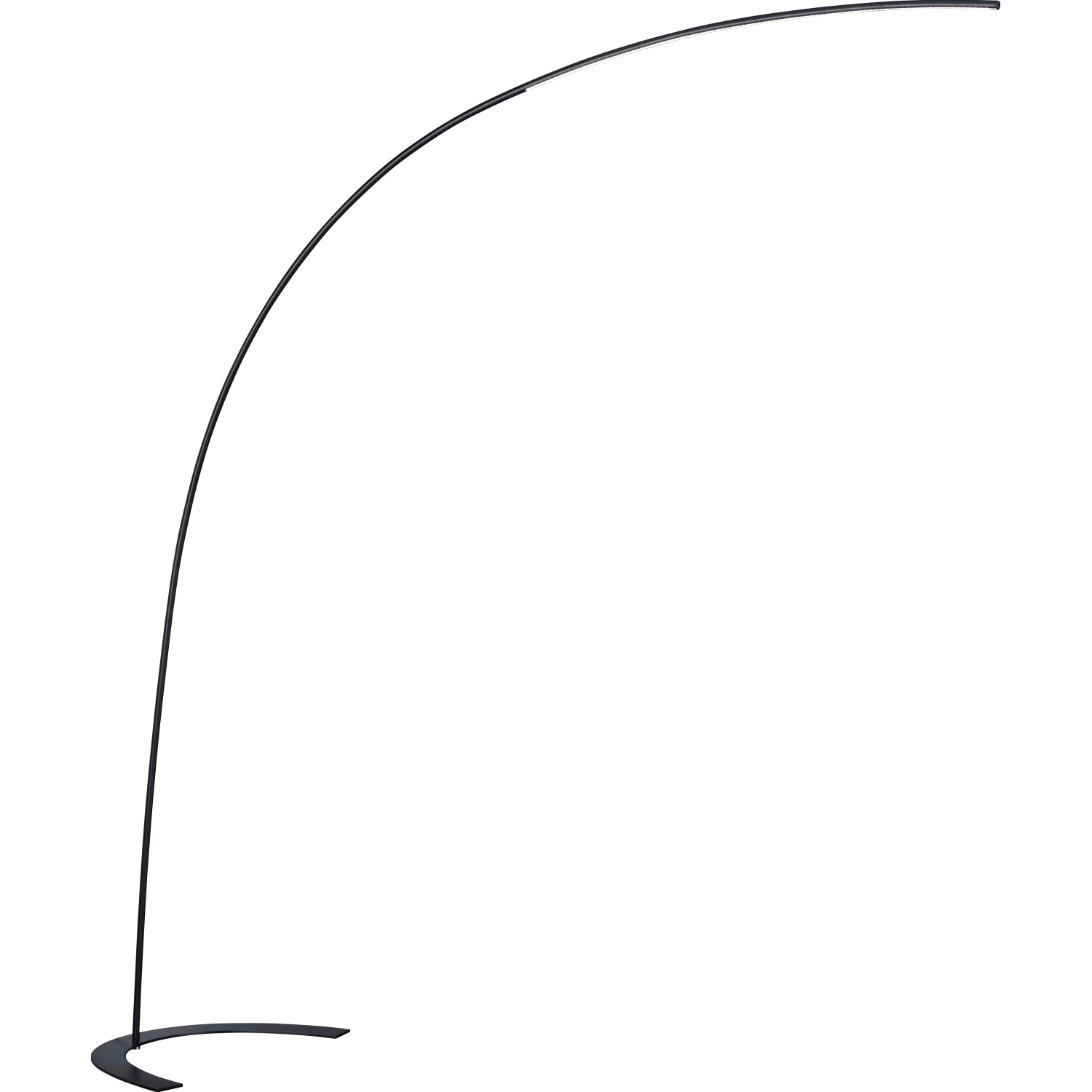 Schwarze Trio LED Bogenlampe Shanghai aus Metall, dimmbar, für Wohnzimmer & mehr.