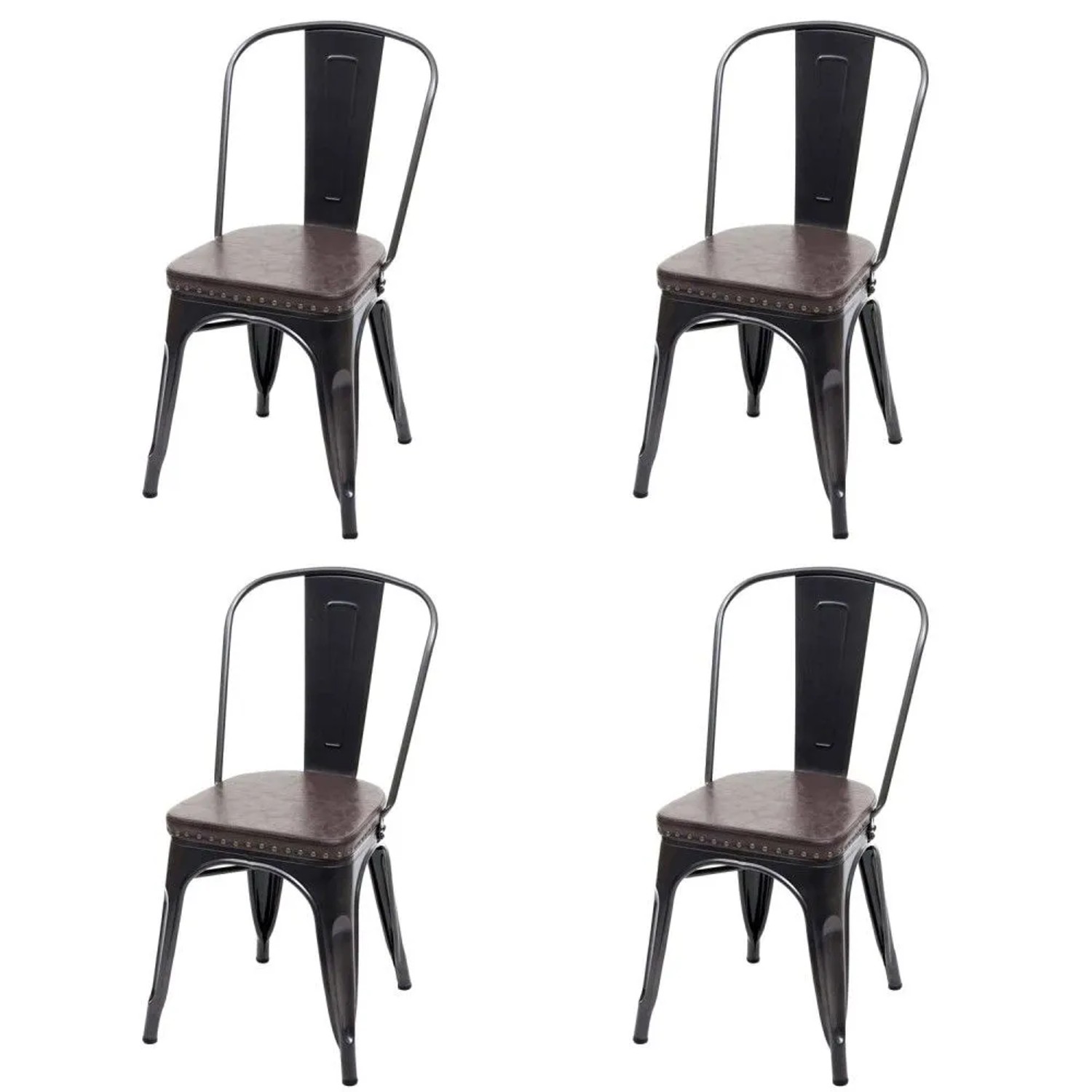 MCW Esszimmerstuhl H10e 4er Set Schwarz-Braun