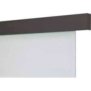 Schienen-Set Lifeline Aluminium für Glas Schiebetür, 1-flügelig, 190 cm, Schwarz.