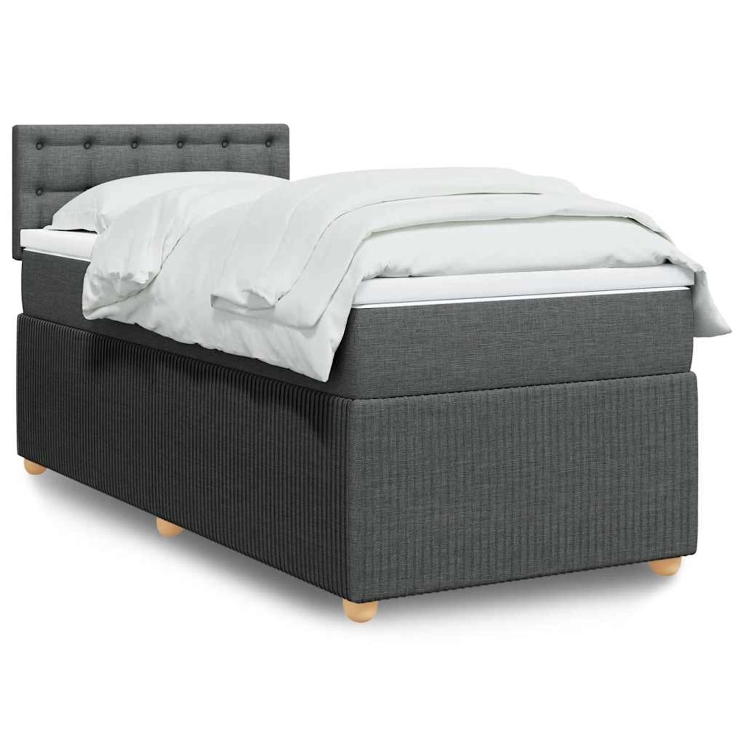 vidaXL Boxspringbett mit Matratze Dunkelgrau 90x190 cm Stoff 3289626 günstig online kaufen
