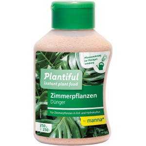 Manna Plantiful Zimmerpflanzennahrung, 250g Flasche für gesunde Zimmerpflanzen.
