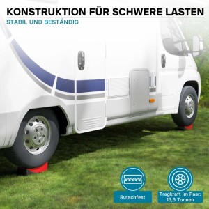 Xpotool Auffahrkeile Wohnmobil 10Cm 13,6T Auffahrkeil Set Wasserwaage Wohnwagen