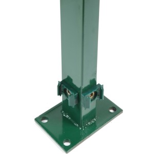 Floraworld Eckpfosten, 189 cm, Grün, mit Bodenplatte für Zaunbau & Sichtschutz.