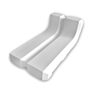 Musterstück einer weißen Eckleiste/Deckenleiste, ca. 10 cm lang.