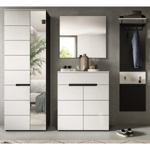 Inn.Furn Garderoben-Set 4-teilig in Weiß und Grau 220 cm Cooper