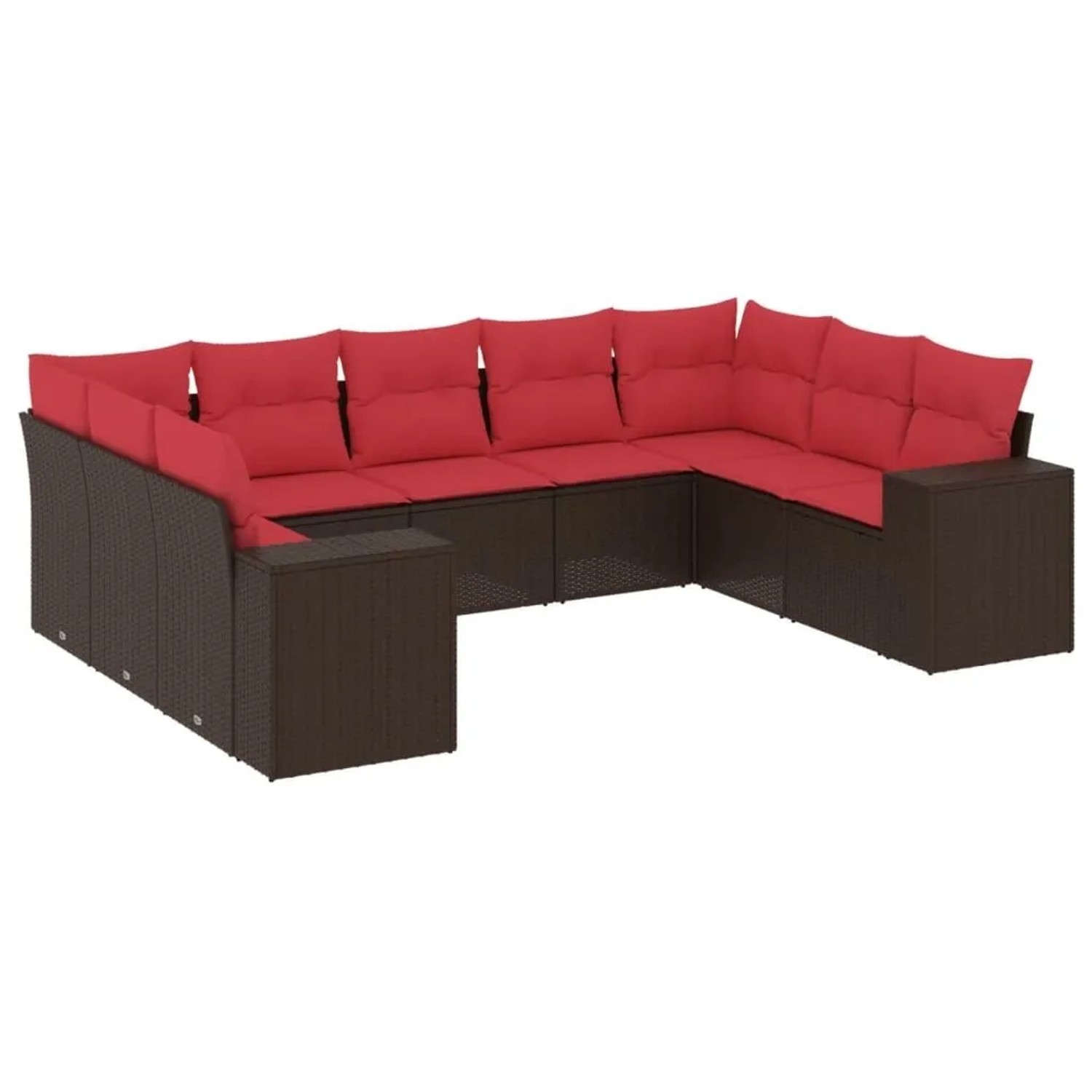 vidaXL 9-Tlg Gartensofa-Set mit Kissen Braun Polyrattan 3223003 günstig online kaufen