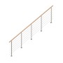 Graues Metallgeländer Kos mit Buchenholz-Handlauf (400 cm) für Treppen und Galerien.