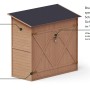Imprägnierter Upyard Garten-Werkzeugschuppen aus Holz (150x70cm) mit Doppeltür und schwarzem Dach.