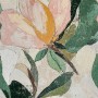 Fototapete Floral in Grün, Creme-Weiß, Beige und Rosa mit Blumenmuster.