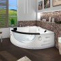 AquaVapore Whirlpool Eckbadewanne W06H-SC 152x152cm mit Glasfront und Massagedüsen.
