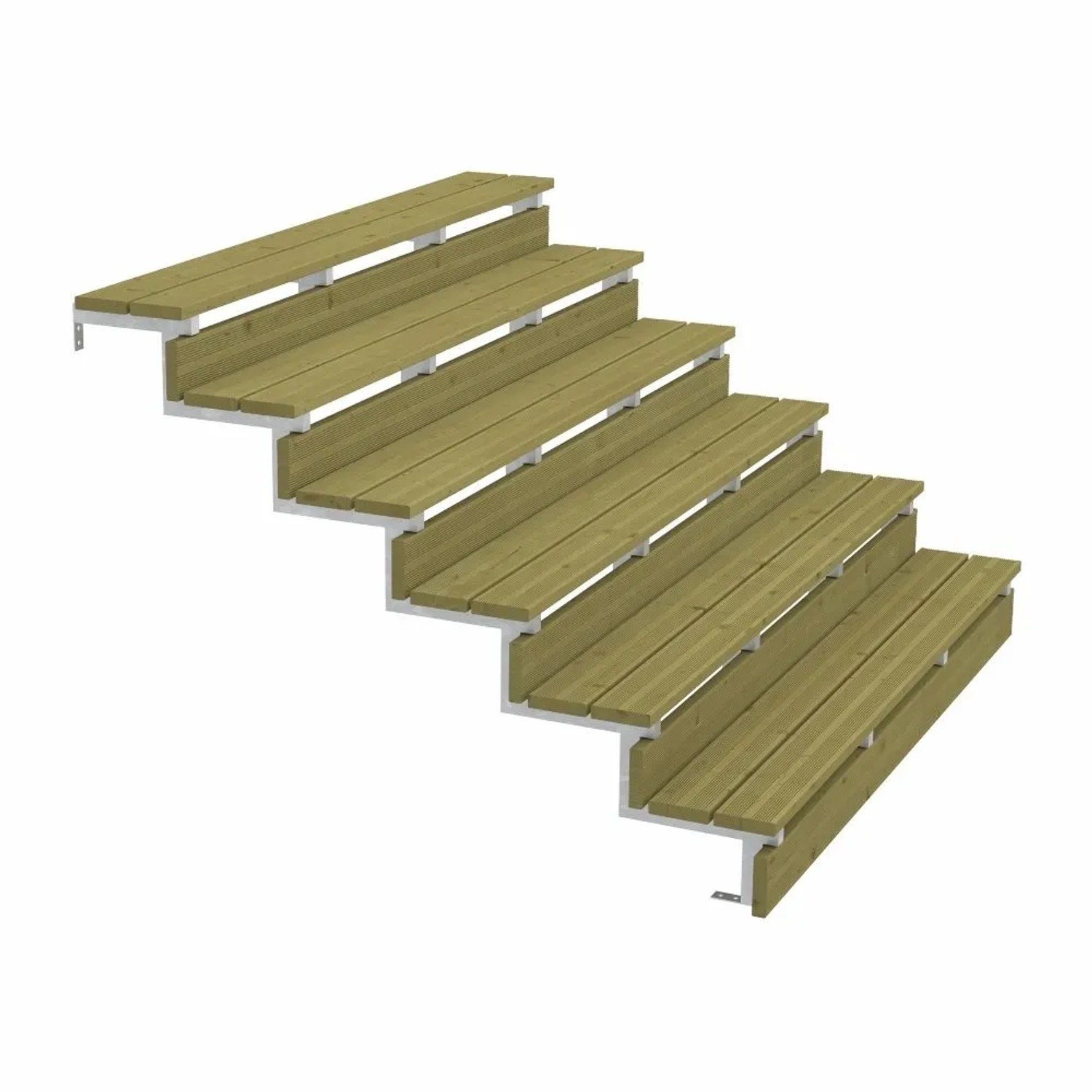 PLUS Terrassentreppe 6 Stufen 180 cm Breite Feuerverzinkter Stahl