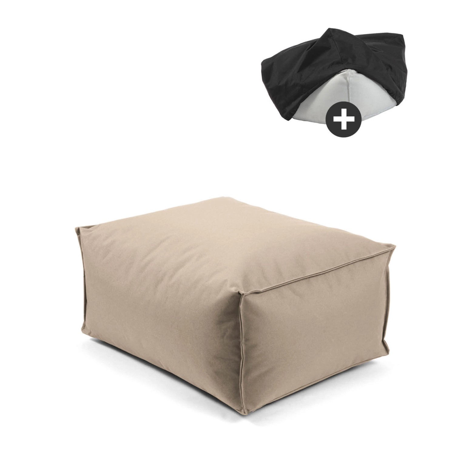 mokebo Outdoor Pouf o Hocker in Beige mit Wasserabweisender Schutzhülle Der günstig online kaufen