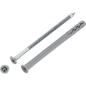 LUX Nageldübel 8x120 mm mit Nagel, 50 Stück, für Befestigungen in Mauerwerk und Beton.