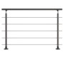 Dolle Geländer-Komplettset, 150 cm, Bodenmontage, Anthrazit, mit Edelstahlstäben.