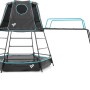TP Toys Klettergerüst Explorer, schwarz, mit Spielturm, Kletterwand und Sandkasten.