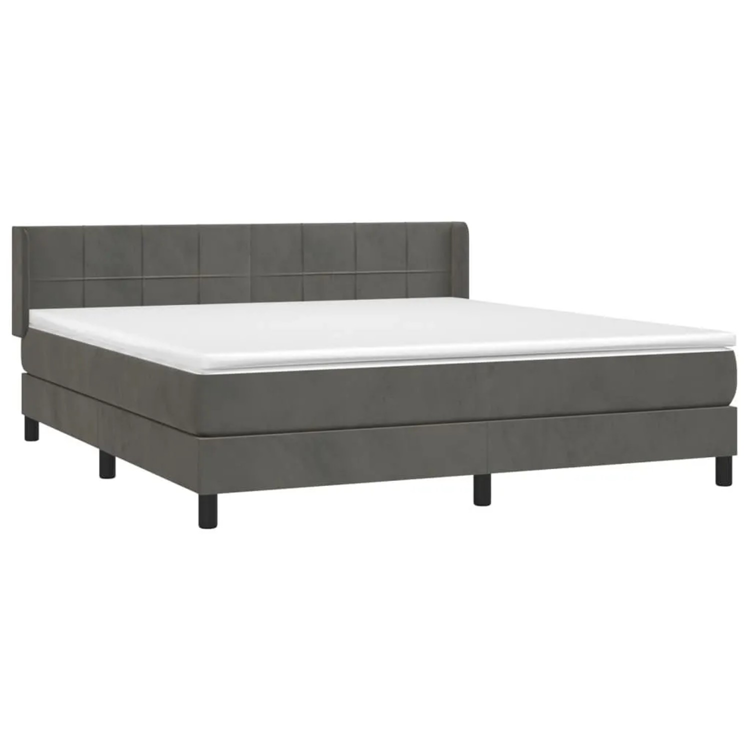vidaXL Boxspringbett mit Matratze Dunkelgrau 160x200 cm Samt 3130968 günstig online kaufen