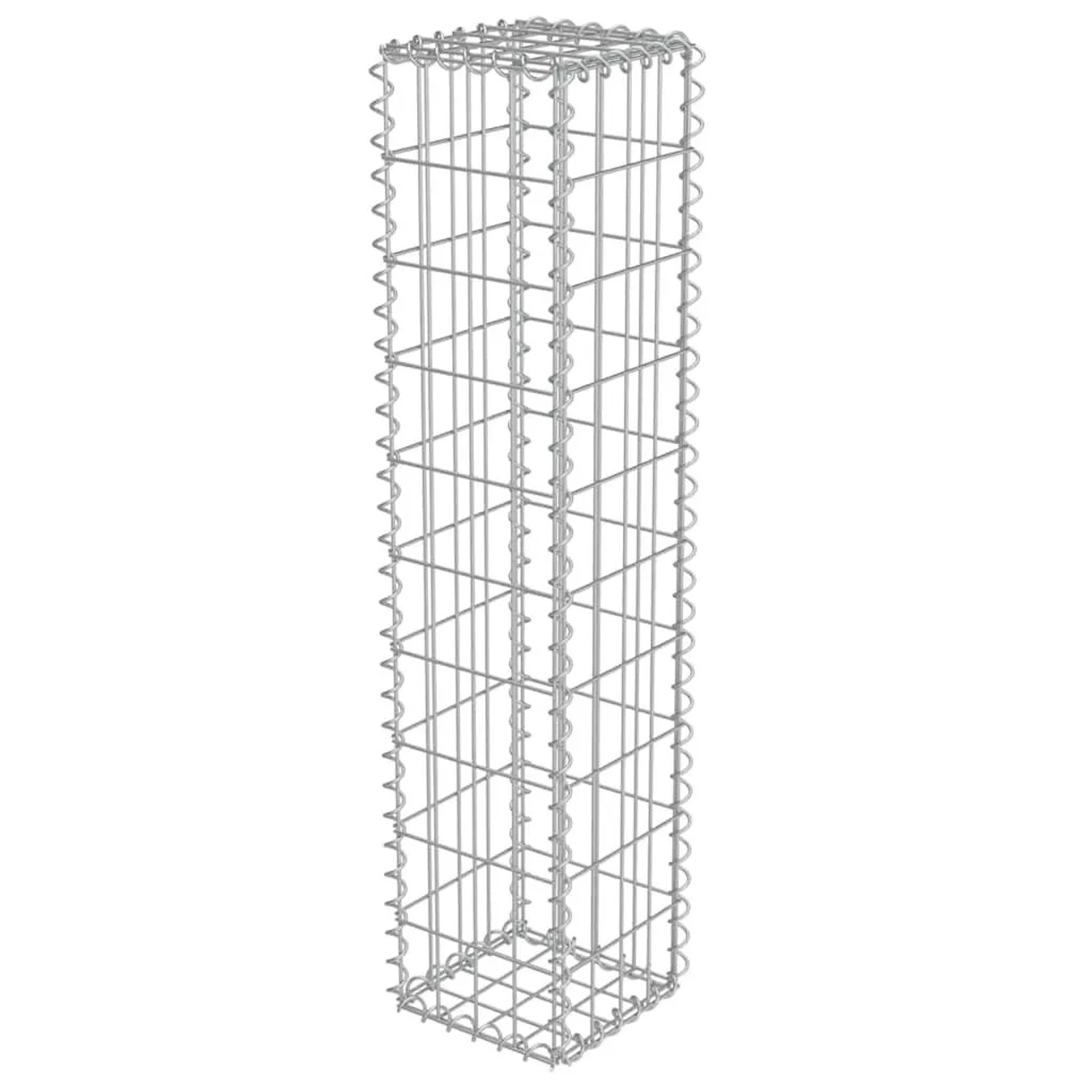vidaXL Gabionenwand mit Abdeckung Verzinkter Stahl 20x20x100 cm 143575