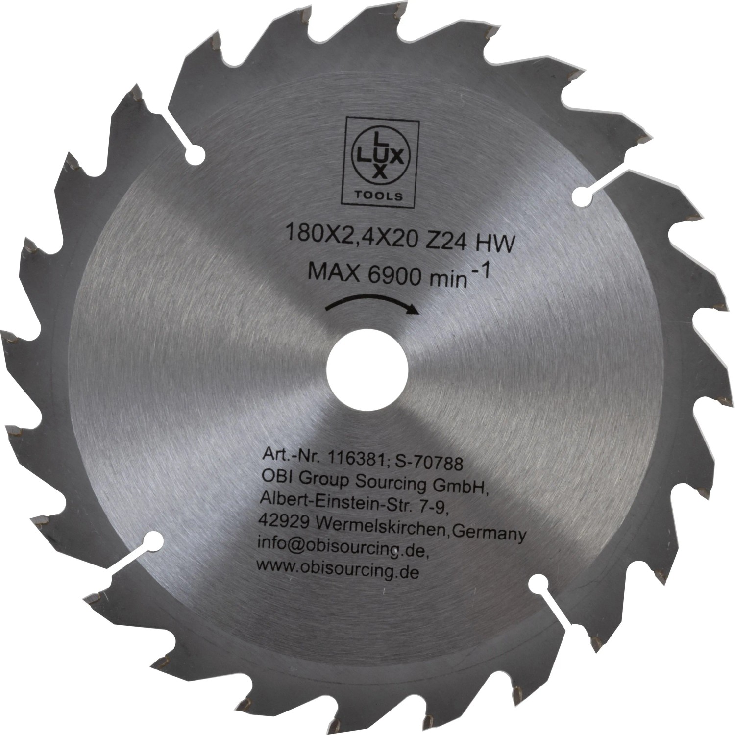 LUX-TOOLS HM-Kreissägeblatt 180 mm x 20 mm 24 Z