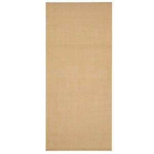 Rechteckiger, naturfarbener vidaXL Teppich aus Sisal, 66x150 cm.