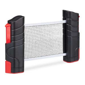 Relaxdays Tischtennisnetz Kunststoff Schwarz Rot Ausziehbar 19,5 cm x 13 cm x 5 cm 400 g