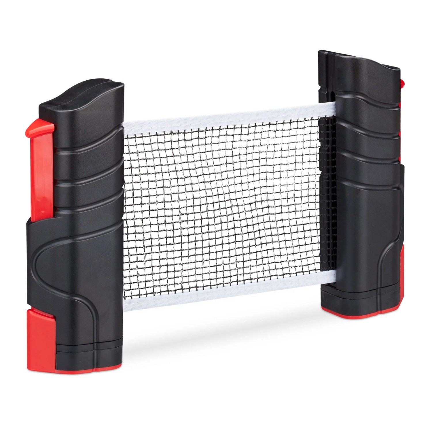 Relaxdays Tischtennisnetz Kunststoff Schwarz Rot Ausziehbar 19,5 cm x 13 cm x 5 cm 400 g