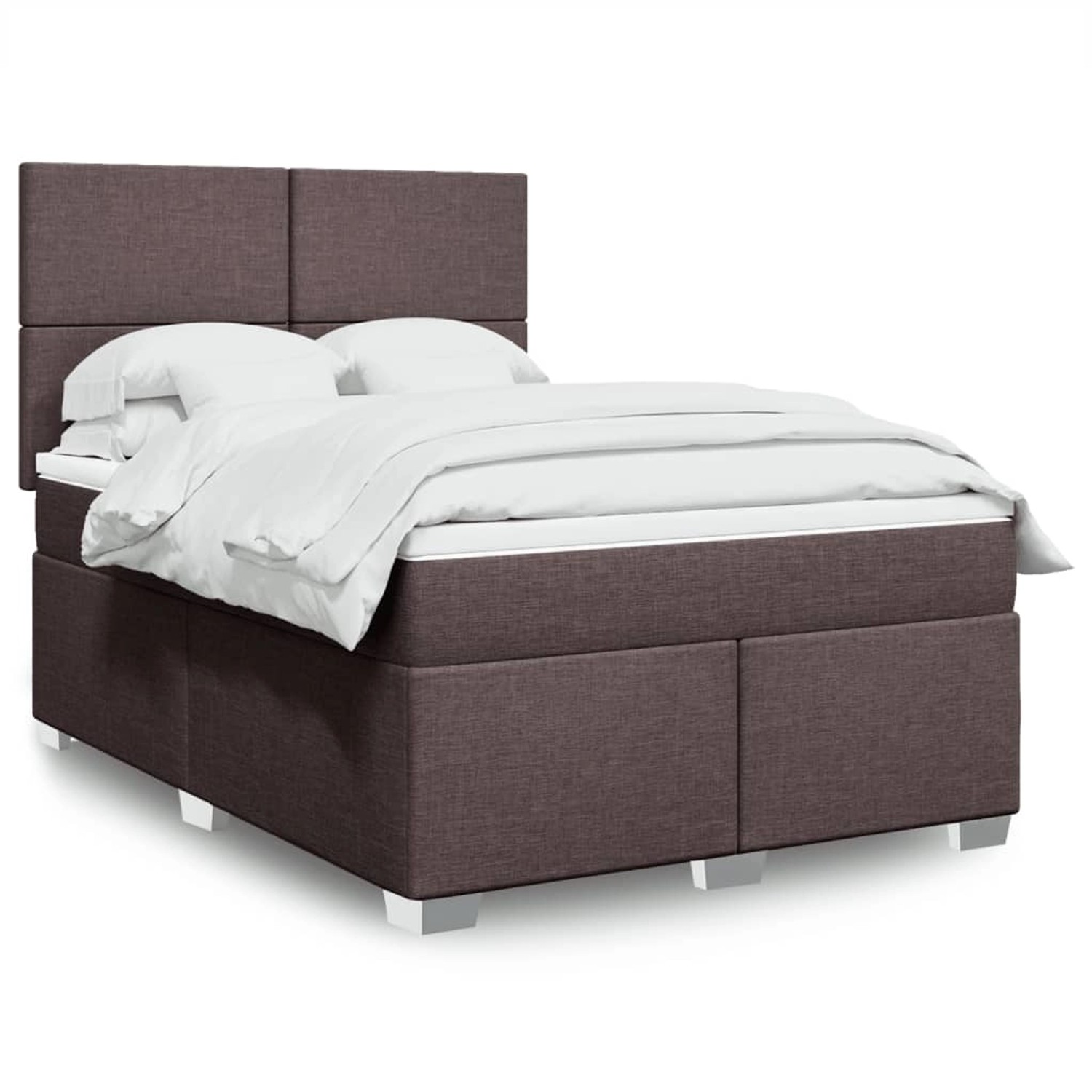 vidaXL Boxspringbett mit Matratze Dunkelbraun 160x200 cm Stoff 3292835 günstig online kaufen