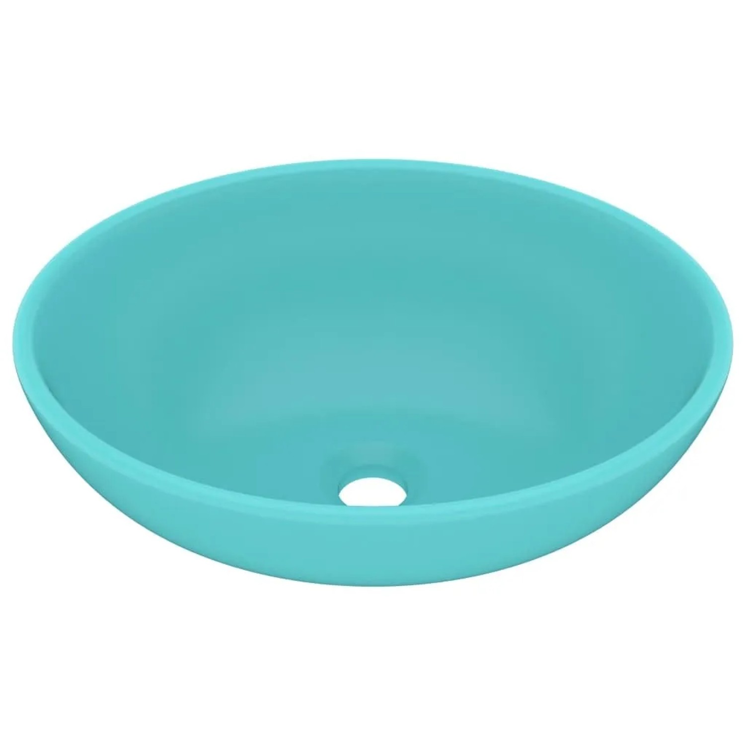 vidaXL Luxuriöses Ovales Waschbecken Matt Hellgrün 40x33 cm Keramik 146925