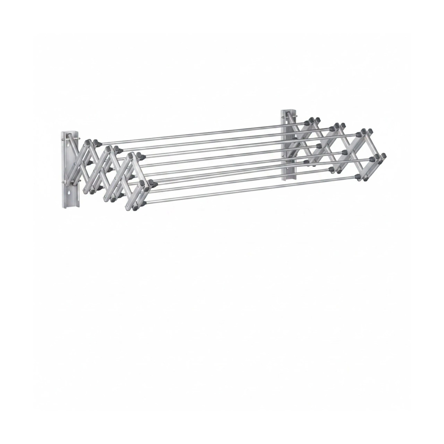 Relaxdays Wäscheständer Aluminium Silber Ausziehbar Rostfrei Wandmontage 27 cm x 95 cm x 60 cm 1,6 kg