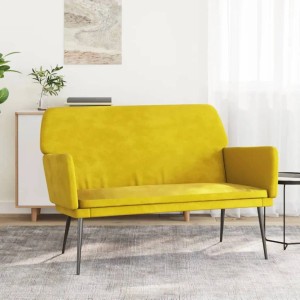 vidaXL Sitzbank Gelb 108x79x79 cm Samt 351388