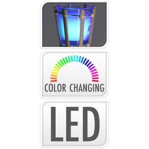 Gartenfackel mit LED und Citronelladuft, Bambus, Farbwechsel