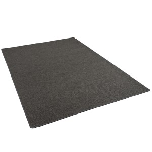 Anthrazitfarbener Snapstyle Teppich Bentzon, Flachgewebe, 200x200 cm. Kurzflorteppich für Fußbodenheizung.