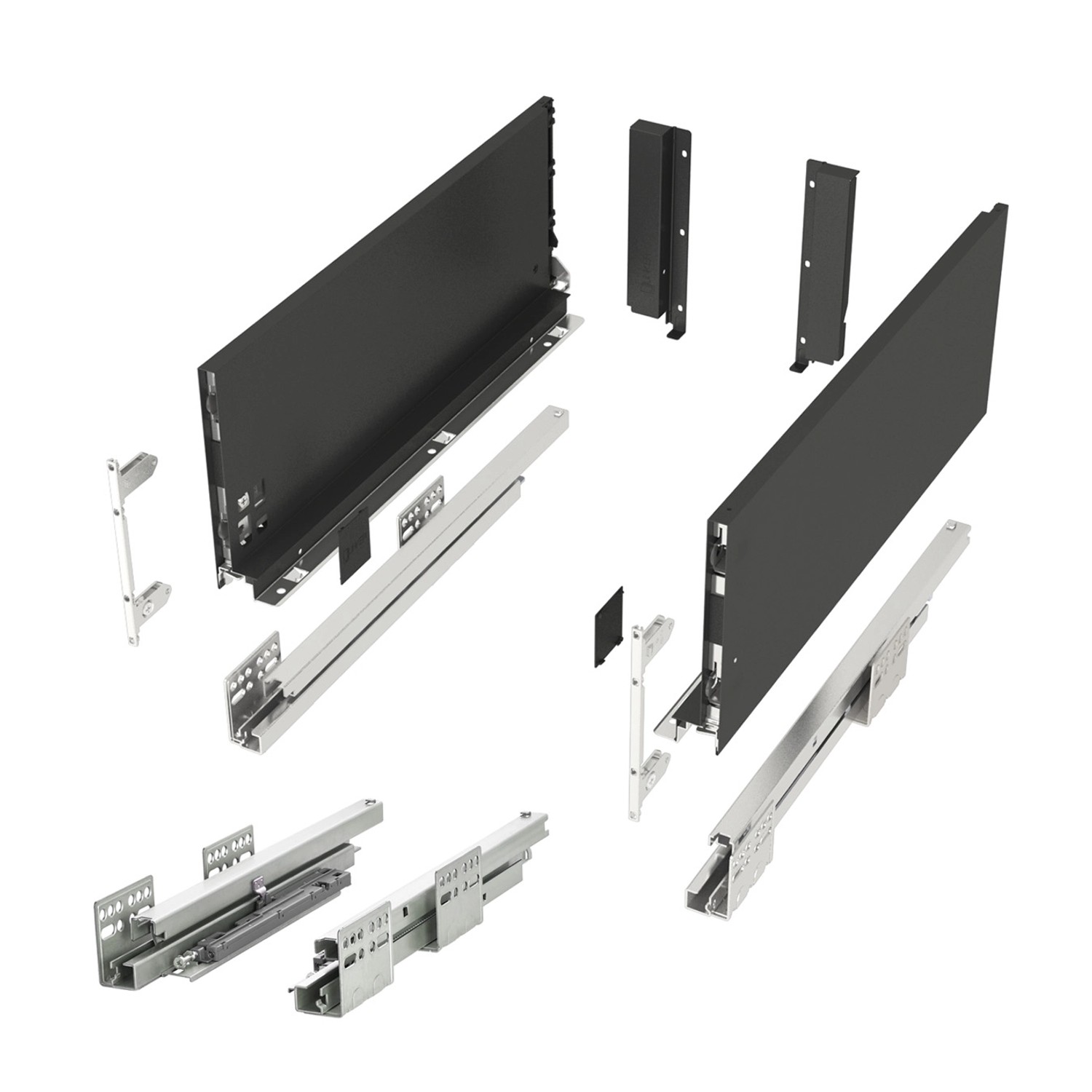 SOTECH Schubladensystem JUNKER SLIM Push To Open Anthrazit H 167 mm L 300 mm Bis 35 Kg Belastbar