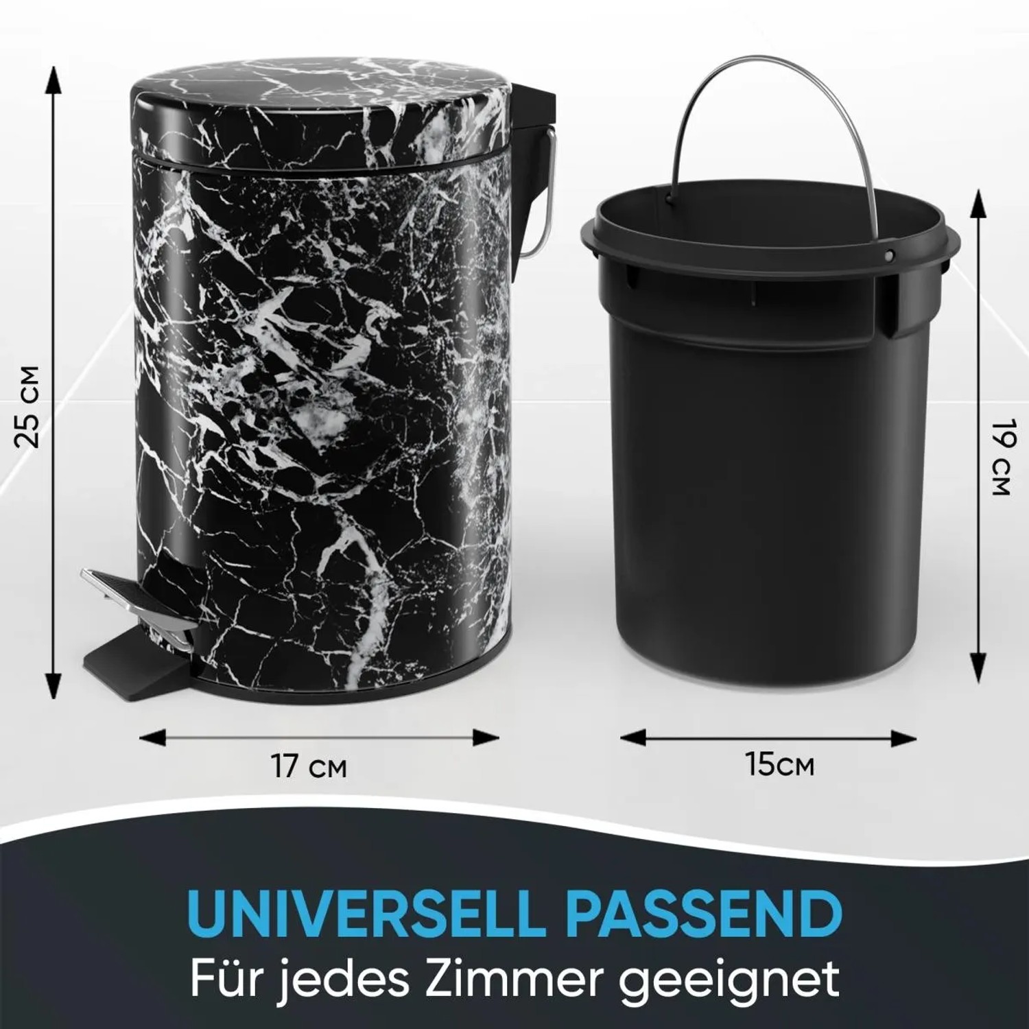 Sanilo Kosmetikeimer Marmor Schwarz kaufen bei OBI